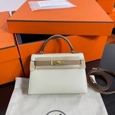 wholesale quality hermes kelly mini ii epson ghw bicolor craie match chai